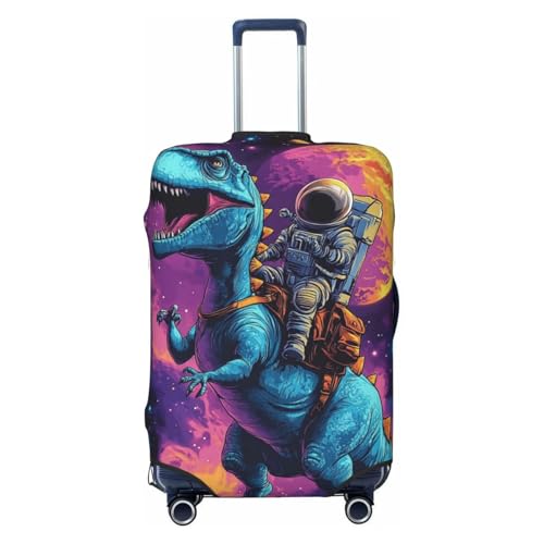 Dinosaur Astronaut Print Travel Luggage Cover Elastic Baggage Protector Fits 22-24 Inch Luggage