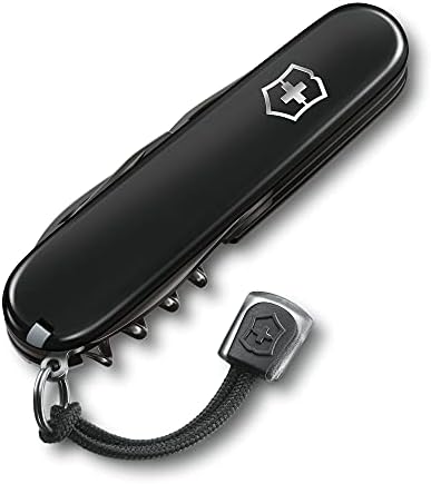 Victorinox Spartan Swiss Army Pocket Knife, Medium, Multi Tool, 12 Functions, Blade, Bottle Opener, Black