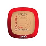 L'Oréal Paris Infallible 24H Fresh Wear, Base de Maquillaje en Polvo con SPF 25+, Alta Cobertura con Acabado Mate, Larga...
