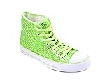Material: Textel & Synthetik Unbekannt Pailletten Schuhe Glitzer 36-42 Damen & Herren 9 Farben (36, Neon Grün)