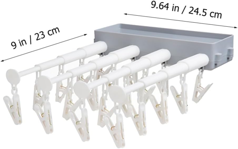 Wall Mounted Stretchable Folding Clothes Drying Rack Multi Functional Hanger for Drying Underwear and Space Saving Design Grey