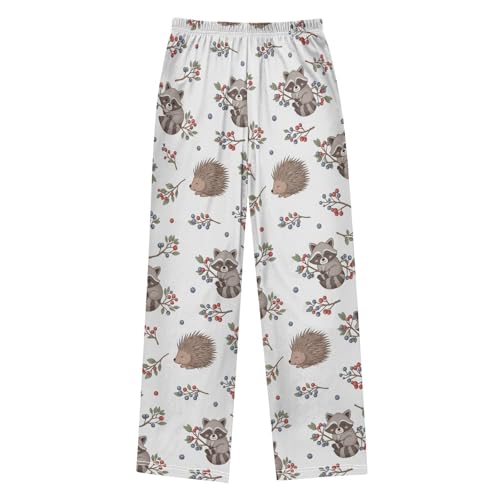 J JOYSAY Cartoon Raccoon Blueberry Pajamas Pants Soft Long Pajama Bottoms Lounge Sleep Pants Size S-XL2