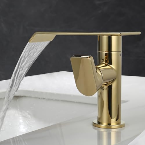 Robinet cascade anti-éclaboussure mitigeur laiton de salle de bain moderne