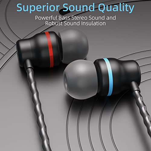 Earbuds Wired With Microphone 5 Pack, In-Ear Headphones With Heavy Bass Stereo, Noise Isolating Wired Earbuds, Ear Buds Compatible With Iphone, Ipod, Ipad, Mp3, Samsung, And Most 3.5Mm Jack #TOP1