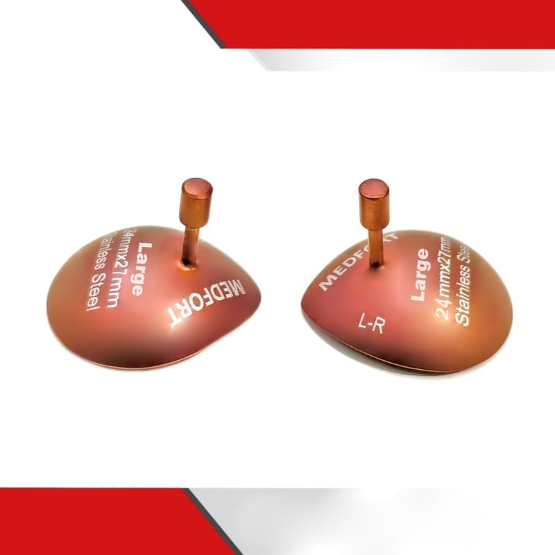 Corneal Eye Shield Protector, Stainless Steel, 24mm x 27mm Large, Rose Gold, 2-Piece Set, Model II