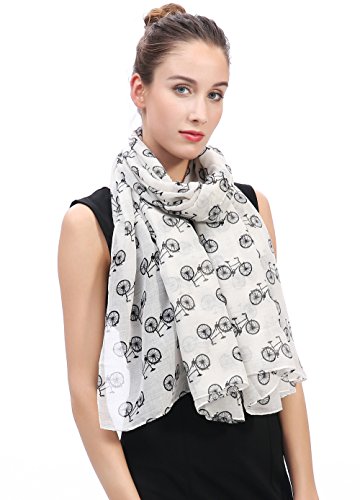 Vintage Bicycle Print Women's Scarf Shawl Wrap Lightweight2