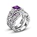Produktbild Kurphy Klassisches Design Verlobungspaar Ringe Lila Titan Stahl Herrenring Gefüllt Amethyst Saphir Zirkon Damen Ring