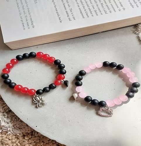 Image of Spiderman Kitty Magnetic Friendship Bracelets, Couple's Bracelets, Valentine's Day Gifts for BFF, BF, GF, Women, Men, Girls, Kids