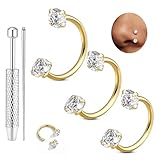 Chriscoco 16G/18G/20G G23 Titane Piercing Nez Or Argent Noir 6/8/10mm Anneau Nez Piercings Septum Titane Piercing Helix Cartilage Levre Rook Daith Pour Femme Homme