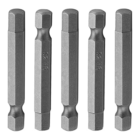 Utoolmart 1/4 Inch Hex Shank Magnetic H6 Screwdriver Bits 50mm Length S2 Steel Hexagon Allen Wrench Drill Bit Sand Blasting Power Tool for Production Workshop 5pcs Cover