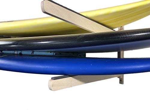 Premium Surf Board Storage Rack | Holds 2 + Boards, Sturdy, Wooden, Surfboard Storage (Wall Mount; Holds Both Long And Short Boards; For Use Indoors And Outdoors; Made In The Usa) (2 Space) #TOP1
