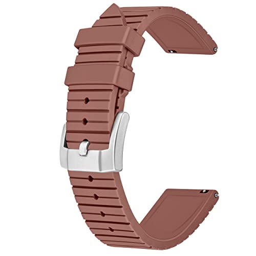 Bracelet de montre en caoutchouc FKM marron 20mm 22mm flexible et robuste