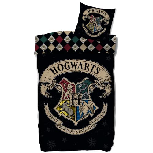 SkyBrands Harry Potter Bettwäsche 135x200 80x80 Hogwarts Bettwäsche-Set...