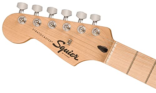 Image of Fender Squier Sonic Stratocaster Left-Handed - Black Bundle with Frontman 10G Amp, Cable,Tuner, Strap, Picks, and Austin Bazaar Guitar DVD