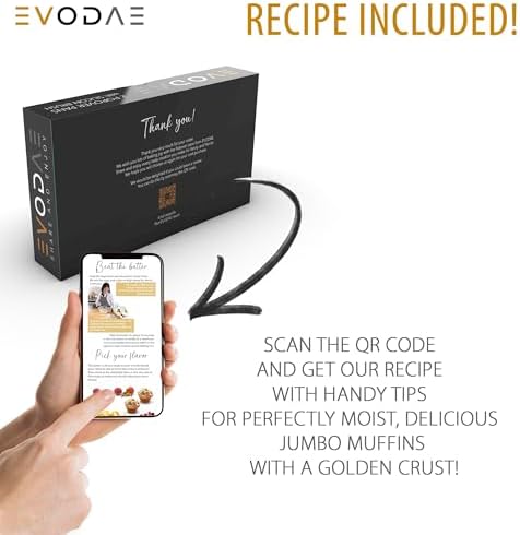 EVODAE Nonstick Jumbo Muffin Pan – 2 Pack Large Muffin Pans, 12-Cup (2×6) Capacity, Large Cupcake Pan & Jumbo Muffin Tin – Pro-Grade Bakeware, Heavy Duty – PFOA & PTFE Free, No Liners Needed - Thumbnail 5