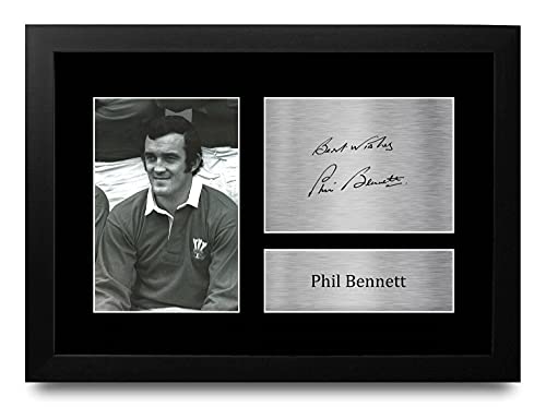 Décoration murale rugby photo autographe signée Phil Bennett Pays de Galles