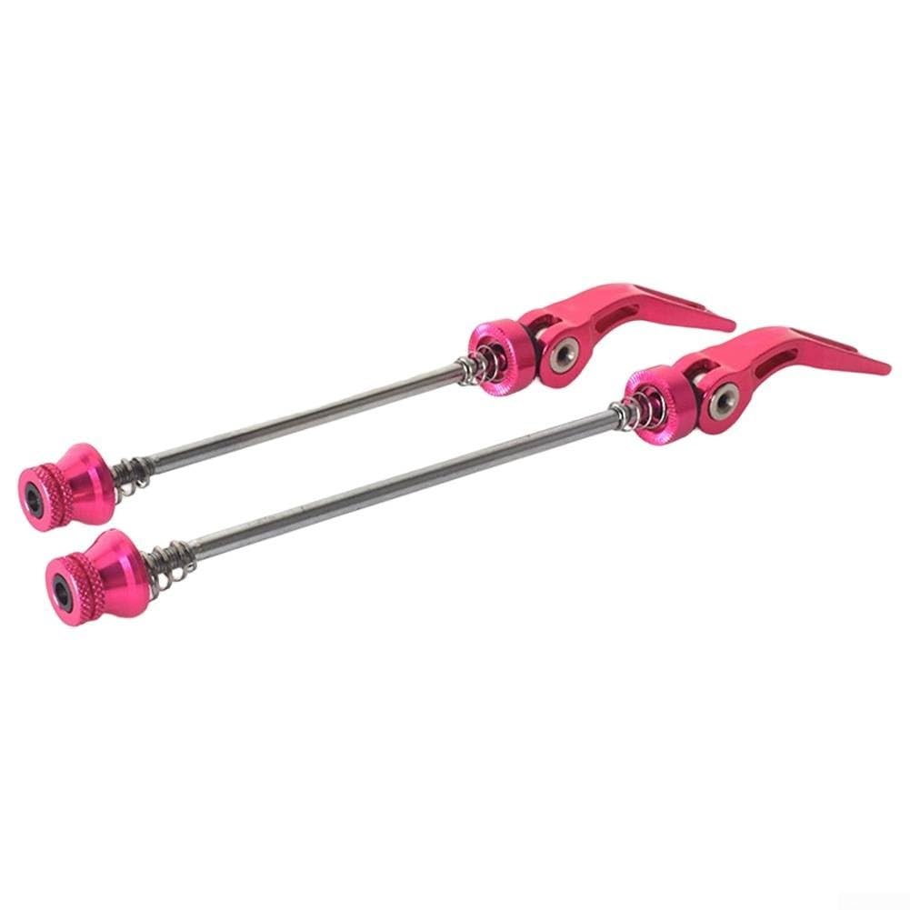 Aluminium Alloy Bike Quick Release Skewers, Cnc Lightweight Hollow Design With Steel Shaft For Mtb Road Bicycle Front 145mm And Rear 180mm(red)