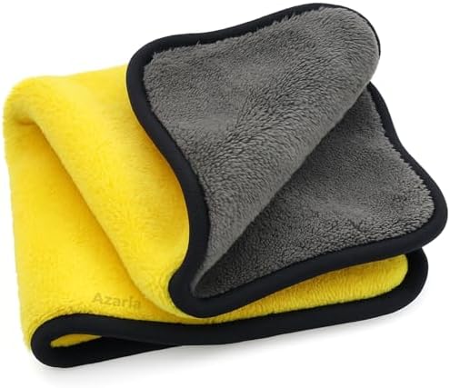 Azaria 1 PCS Car Accessories Cleaning 800 GSM Microfiber Towel for Car Cleaning and Detailing - Dual Sided, Extra Thick Plush Microfiber Cloth - 40cm x 30cm