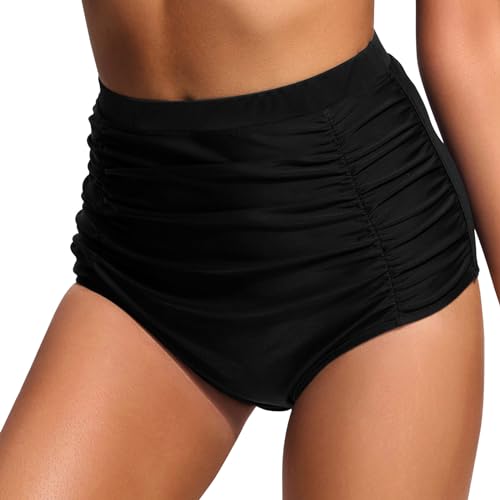Sonnena Braguitas de Bikini Mujers Cintura Alta Ruched Braga De Bikini Reductores Barriga