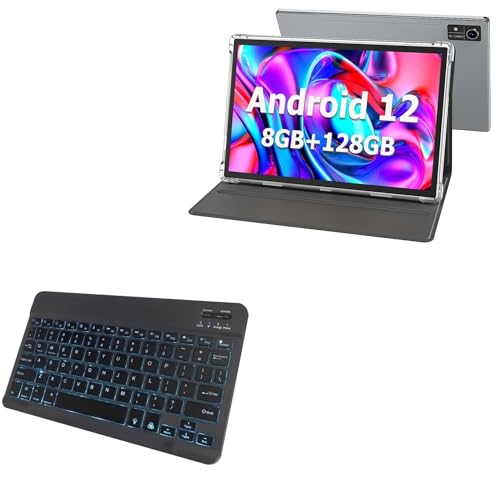 BoxWave Keyboard Compatible with YOBANSE T618 Android Tablet (10 in) - SlimKeys Bluetooth Keyboard - with Backlight, Portable Slim LED 7 Colors - Jet Black