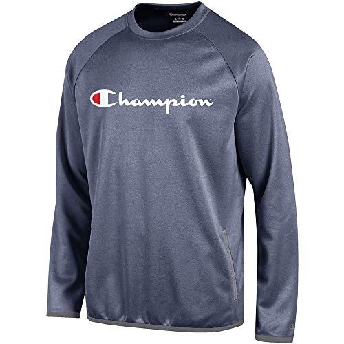 Champion Script Logo Men's (Marine Navy) Convergence Crew Performance Fleece (L)