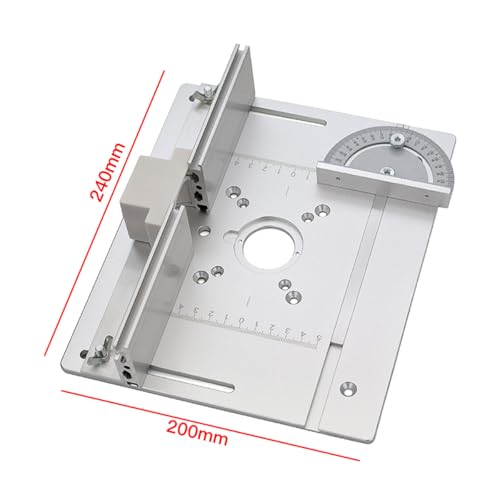 Nicear Einlegeplatte für Frästische, Aluminiumlegierung, Holzfräs-Klappbrett, Kantenbeschneidemaschine mit transparentem Staubschutz, Gravurhilfswerkzeug für Frästische