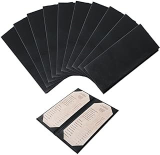 FLKQC Restaurant Menu Covers Holders 4.25" x 11" | Pack of 5 Synthetic Leather Single Panel One View with Angled Corners Black for Wine List, Drinks (5, Single Panel 1 View (4.25 x 11 inch))