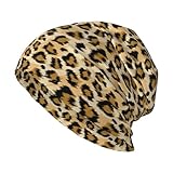 ESLVYXE Cheetah Leopard Print Holiday Beanie for Women Slouchy Mens Winter Hat Skull Cap Knitted Hat Cancer Headwear Accessories for Women