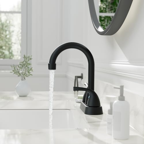 Phiestina BF02011-B11-MB Matte Black 4 Inch Centerset Bathroom Faucet thumb #3
