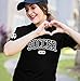 ASTANFY Soccer Mom Shirt Womens Oversized Game Day Shirt Soccer Graphic T Shirts Short Sleeve Black