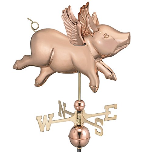 Good Directions Flying Pig Weathervane, Pure Copper  #TOP2