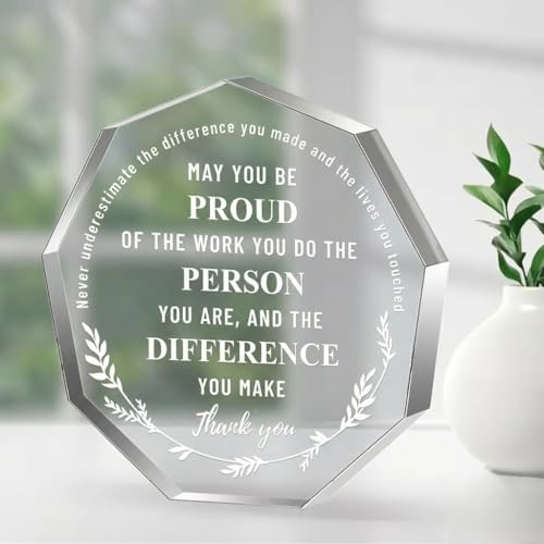 Image of DIGI ARTS Thank You Appreciation Gift for Employees & Colleagues - 12.5 cm Inspirational Acrylic Plaque inchMay You Be Proud of The Work You Do inch Desk Decor, Teacher, Boss, Coworker Gift