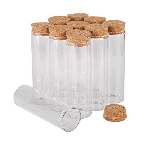 12個90mlコルク栓付き透明ガラス瓶ガラス試験管ガラスバイアルガラス瓶スパイスジャー 37X120mm