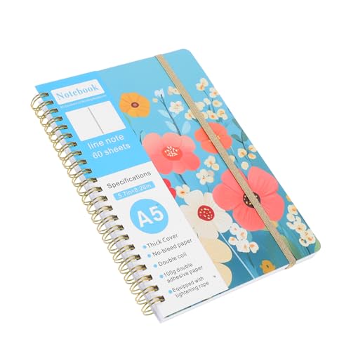 Veemoon A5 Spiralbuch Blumenmuster Notizbuch