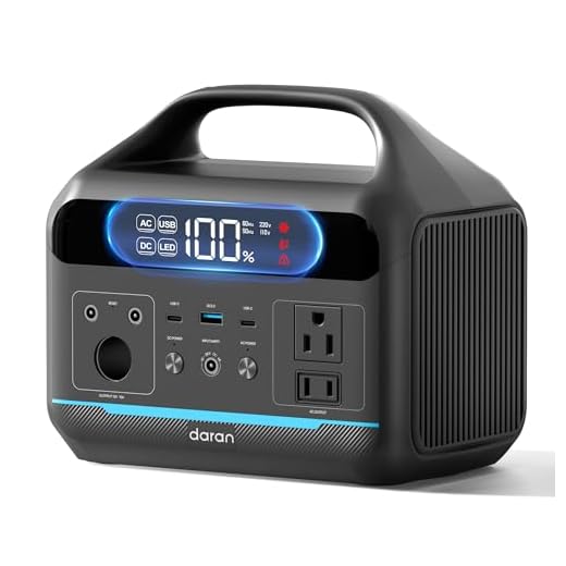 DARAN Portable Power Station 600W(1200W Surge) - 288Wh(90,000mAh) Solar Generator LiFePO4 Battery with AC DC Outlets, 8.3LB Portable Charging Station for Camping, RV, Home, Emergency (Solar Optional)