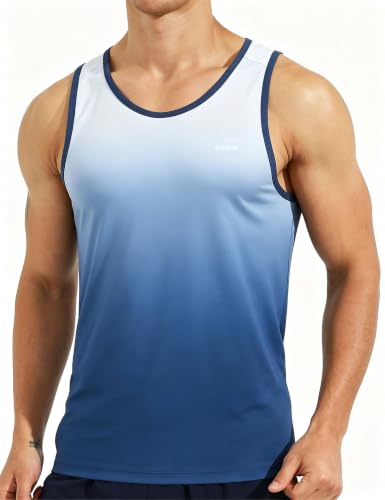 EZRUN Men's Quick Dry Tank Top UPF 50+ Workout Shirt for Gym & Running