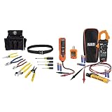 Klein Tools Apprentice Electrician Tool Kit Bundle with Voltage Testers | 11-Piece Tool Set + Electrical Test Kit + Accessories