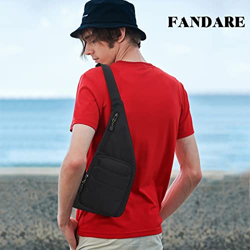 FANDARE Ultralight Sling Bags Outdoor Hiking Daypacks Chest Shoulder Bag Men Crossbody Bags Women Waist Bag Cover Pack Rucksack for Travel Hiking Bicycle Sport Gym Daypacks Small DaypacksBlack B - Image 2