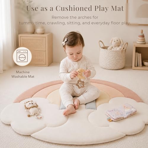 KONSSY Baby Play Gym & Activity Mat, Rainbow Cloud Baby Play Mat for Floor by Konssy - Used condition - Image 8