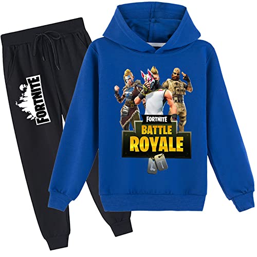 zhaojiexiaodian Pull à capuche unisexe pour garçon - Imprimé 3D - Pour jogging - Sportswear - Pull hip-hop streetwear - Bleu - 110 Cover