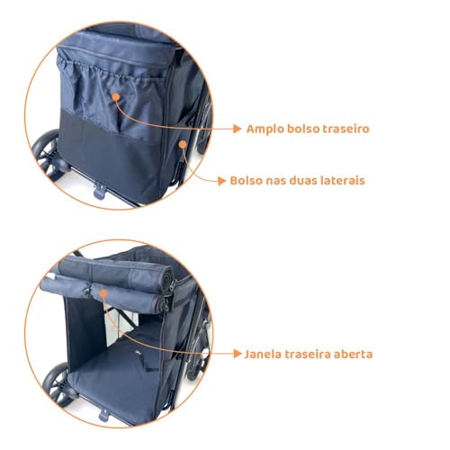 Carrinho de passeio para Pet, animal de estimação, cachorro, cão, gato de grande porte até 30 Kg