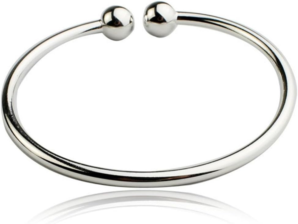 925 Sterling Silver Cuff Bangle Bracelets Adjustable Silver Bracelets for Women Fashion Simple Bangles Mom Wife Mothers Day Valentine Christmas Day Gift