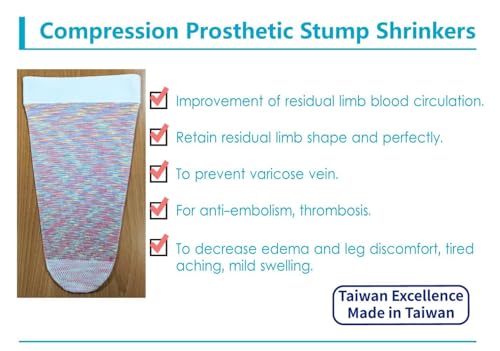 Image of Prosthetic Stump Shrinkers-Above Knee, 35cm, Compression, 20-30, Amputee Socks, Space Dyed, Taiwan Excellence L
