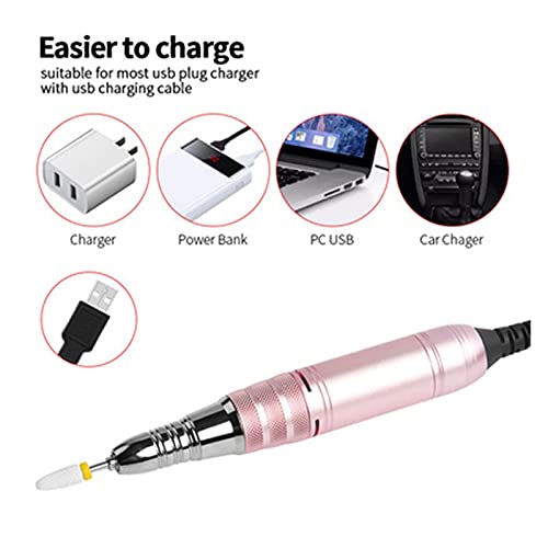 Wiertarka do paznokci 25000. RPM. Wiertarka do paznokci Maszyna manicure Mini Portable Wiertło USB. PŁYWA GŁÓWNA WIELKA ELEKTRYCZNA Tokarka(Blauw)