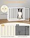 Hzuaneri Hundekäfig Möbel, Indoor Hundebox mit Kissen, Modernes Dreitür-Design, Hochbelastbar Hundekäfige, Beistelltisch aus Holz, Geeignet für Große Hunde, 108 x 66 x 77,5 cm, Weiß DFC86713W