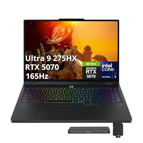 Legion Pro 5 16" WQXGA 165Hz Gaming Laptop, Intel Ultra 9 275HX, 64GB RAM, 3TB di storage (2TB SSD + 1TB docking station), GeForce RTX 5070, tastiera retroilluminata RGB a 24 zone, WiFi 7, Win