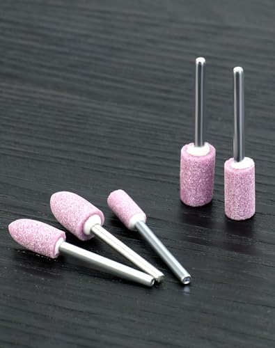 QWORK® 100 Stück Schleifsteinspitzen, schleifstifte, 3 mm Schaftdurchmesser, zum Schleifen und Polieren