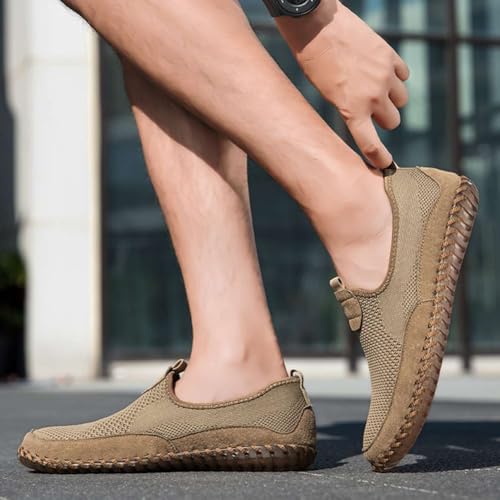 Image of Men's Genuine Leather Loafer Shoes Slip On Soft Walking Driving Shoes