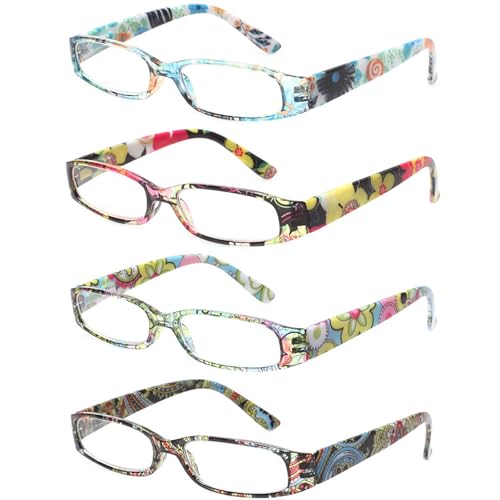 kerecsen women39s reading glasses 4 pairs ladies fashion spring hinge readers
