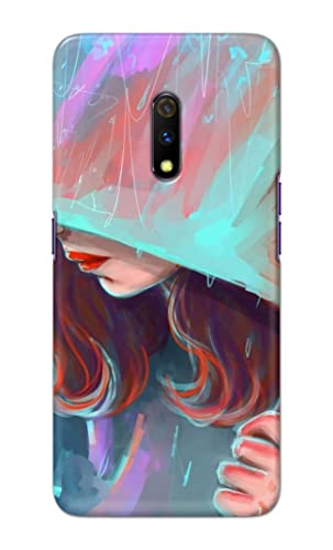 Image of PRINTFIDAA Pretty Woman Under The Umbrella Painting Printed Designer Hard Case for Realme X /Oppo K3, RMX1901 Back Cover -(e) RPM1007